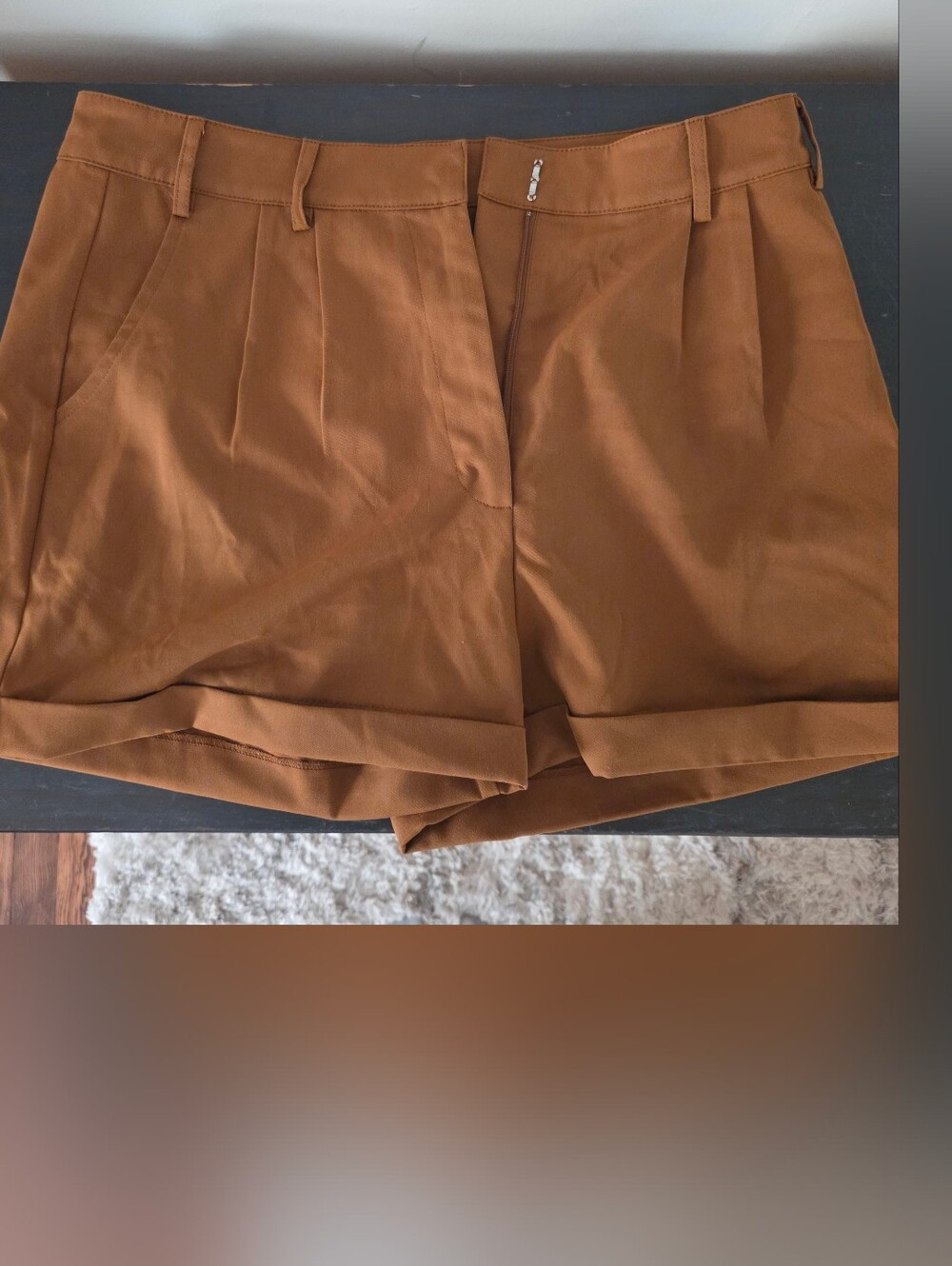 Blue Rain X Francescas Orange / Camel Trouser Shorts - LG
